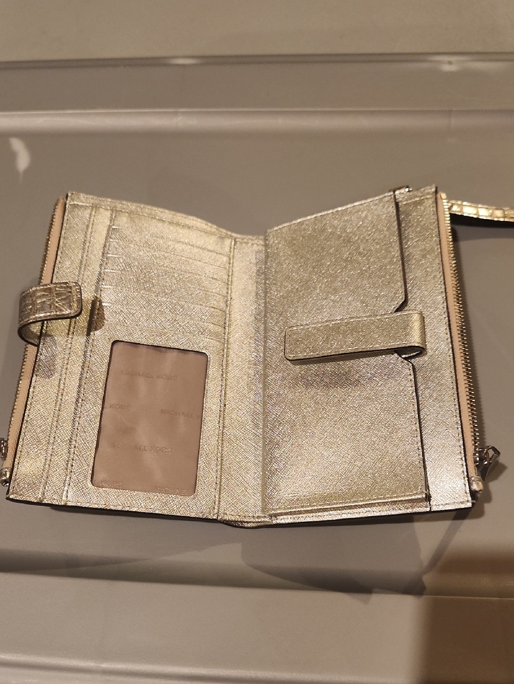 Michael Kors Metallic Gold Women's Wristlet Wallet